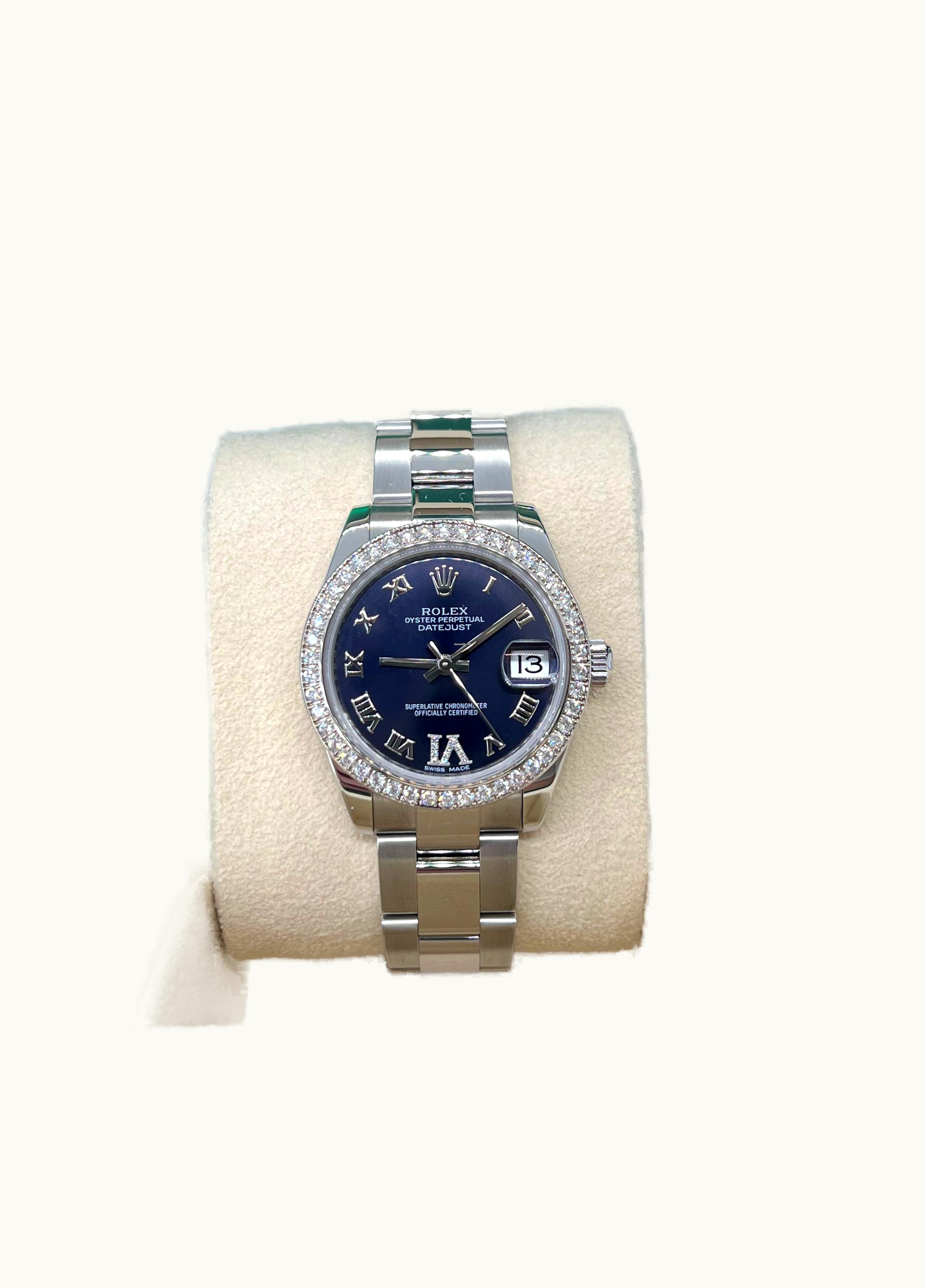 Rolex Datejust 31 Stainless Steel Diamond / Oyster / Blue - Diamond