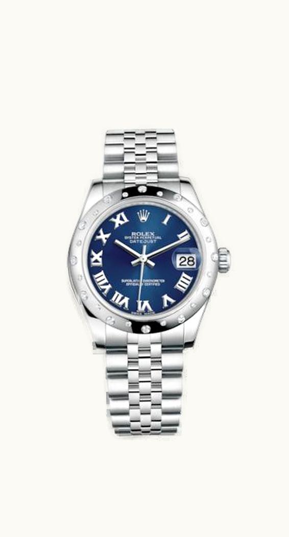Rolex Datejust 31 Stainless Steel Domed Diamond / Jubilee / Blue - Roman