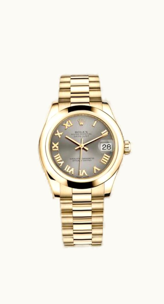 Rolex Datejust 31 Yellow Gold Domed / President / Steel Roman