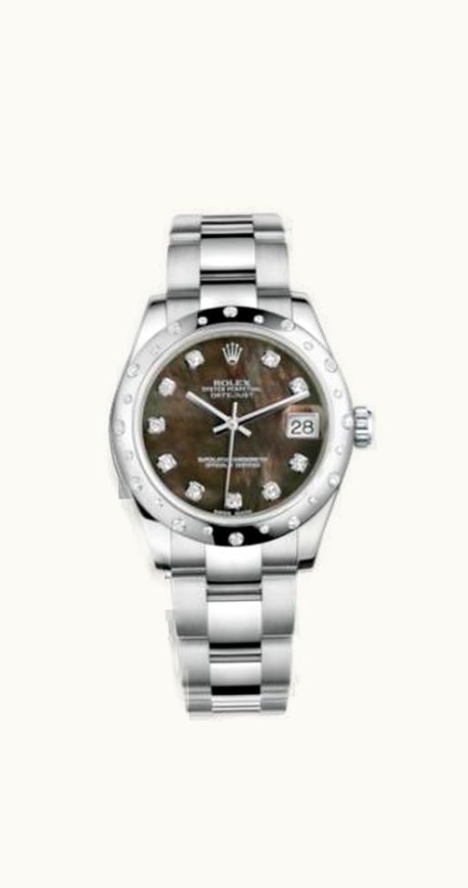 Rolex Datejust 31 Stainless Steel Domed Diamond / Oyster / Black MOP