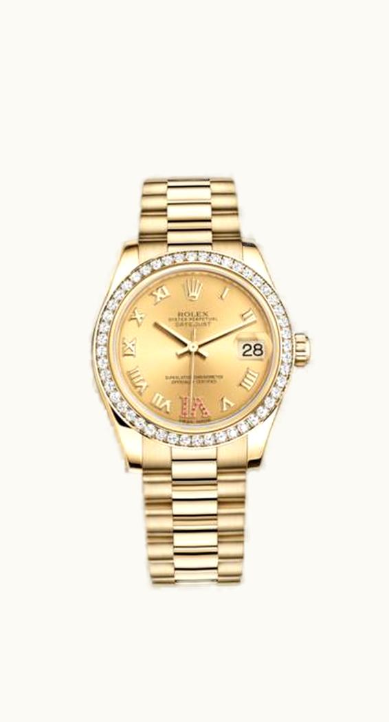 Rolex Datejust 31 Yellow Gold Diamond / President / Champagne Roman