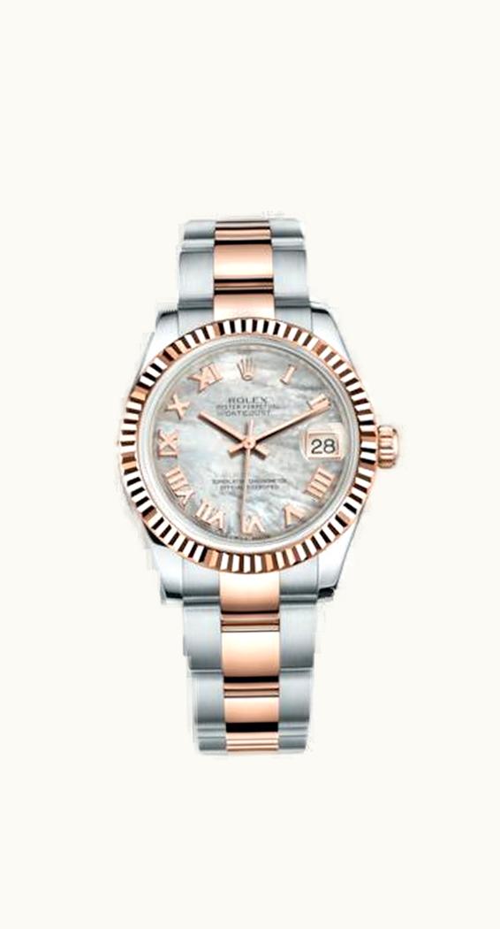 Rolex Datejust 31 Rolesor Everose Fluted / Oyster / MOP Roman