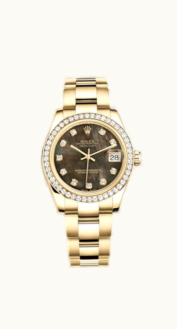 Rolex Datejust 31 Yellow Gold Diamond / Oyster / Black MOP