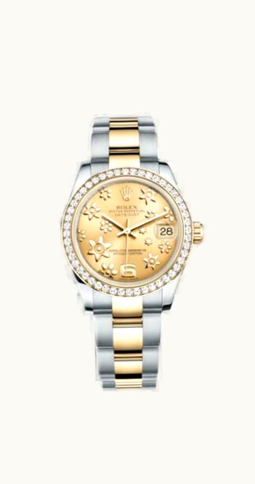 Rolex Datejust 31 Rolesor Yellow Diamond / Oyster / Champagne Floral