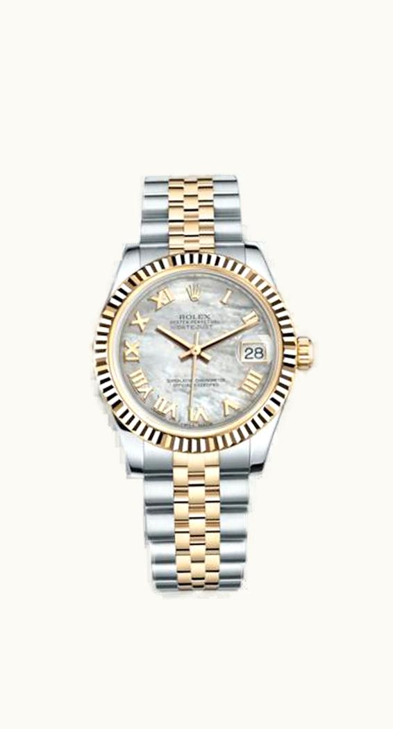 Rolex Datejust 31 Rolesor Yellow Fluted / Jubilee / MOP Roman
