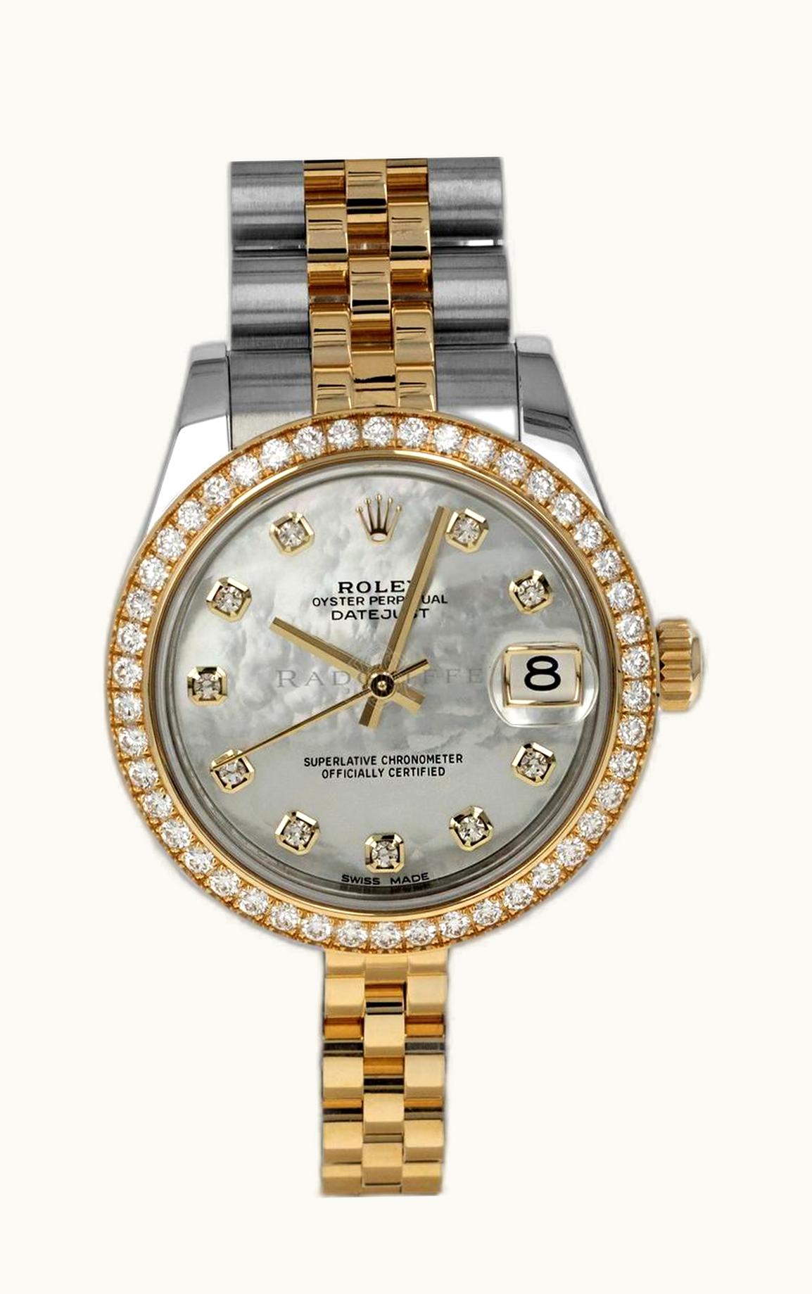 Rolex Datejust 31 Rolesor Yellow Diamond / Jubilee / Champagne Roman