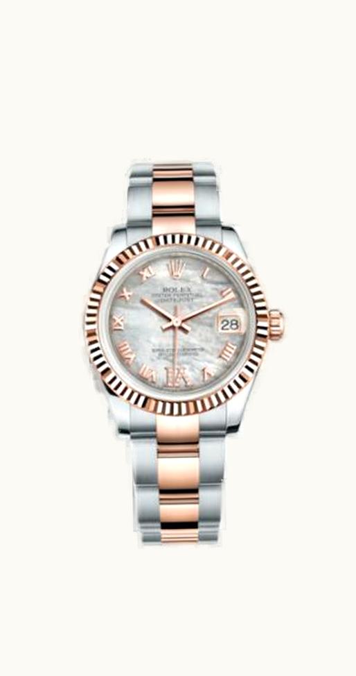 Rolex Datejust 31 Rolesor Everose Fluted / Oyster / MOP Roman