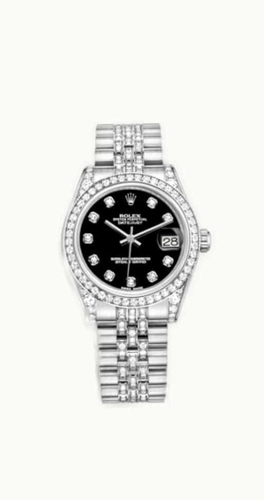 Rolex Datejust 31 White Gold Diamond / Jubilee Diamond / Black Diamond