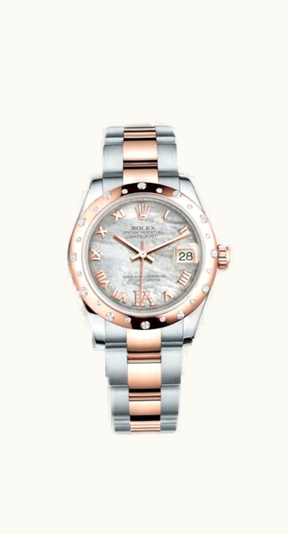 Rolex Datejust 31 Rolesor Everose Domed Diamond / Oyster / MOP Roman