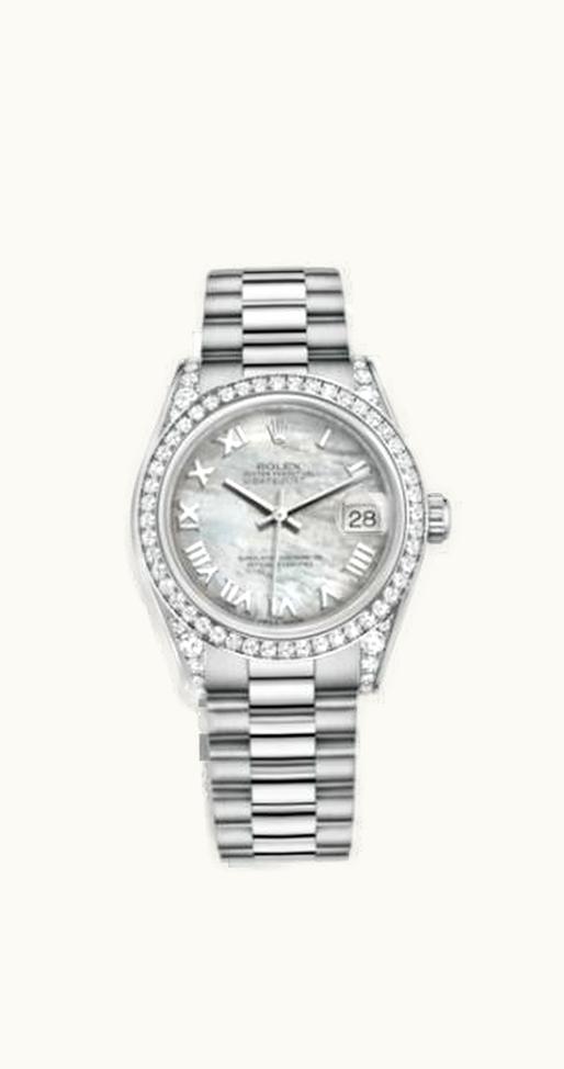 Rolex Datejust 31 White Gold Diamond / President / MOP Roman