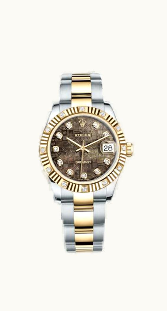 Rolex Datejust 31 Rolesor Yellow Fluted Diamond / Oyster / Black MOP Computer