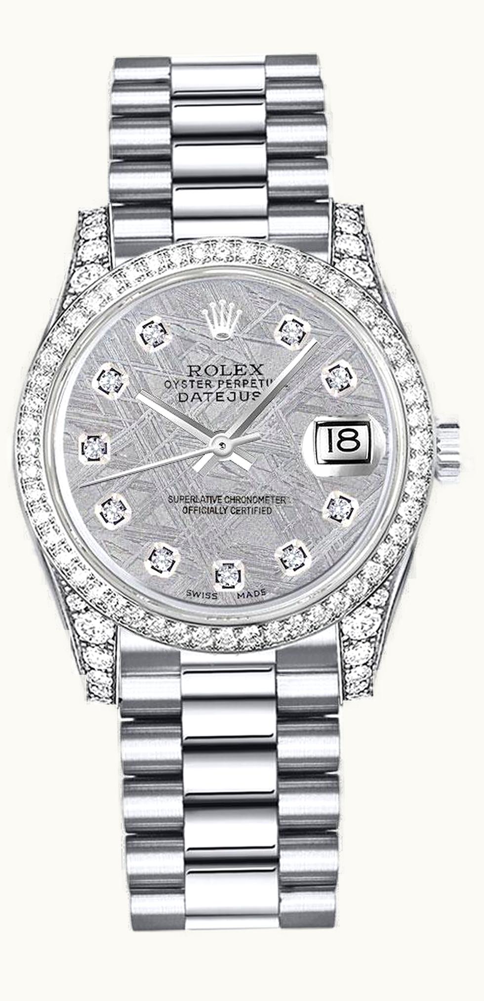 Rolex Datejust 31 White Gold Diamond / Jubilee Diamond / Silver