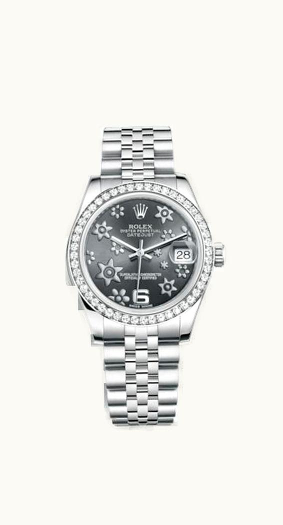 Rolex Datejust 31 Stainless Steel Diamond / Jubilee / Dark Rhodium Floral