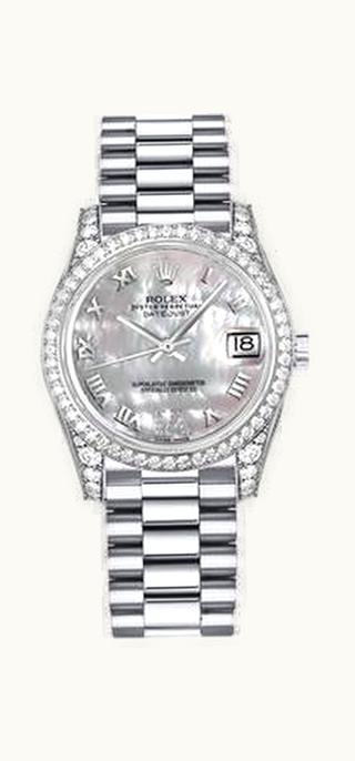 Rolex Datejust 31 White Gold Diamond / President / MOP Roman