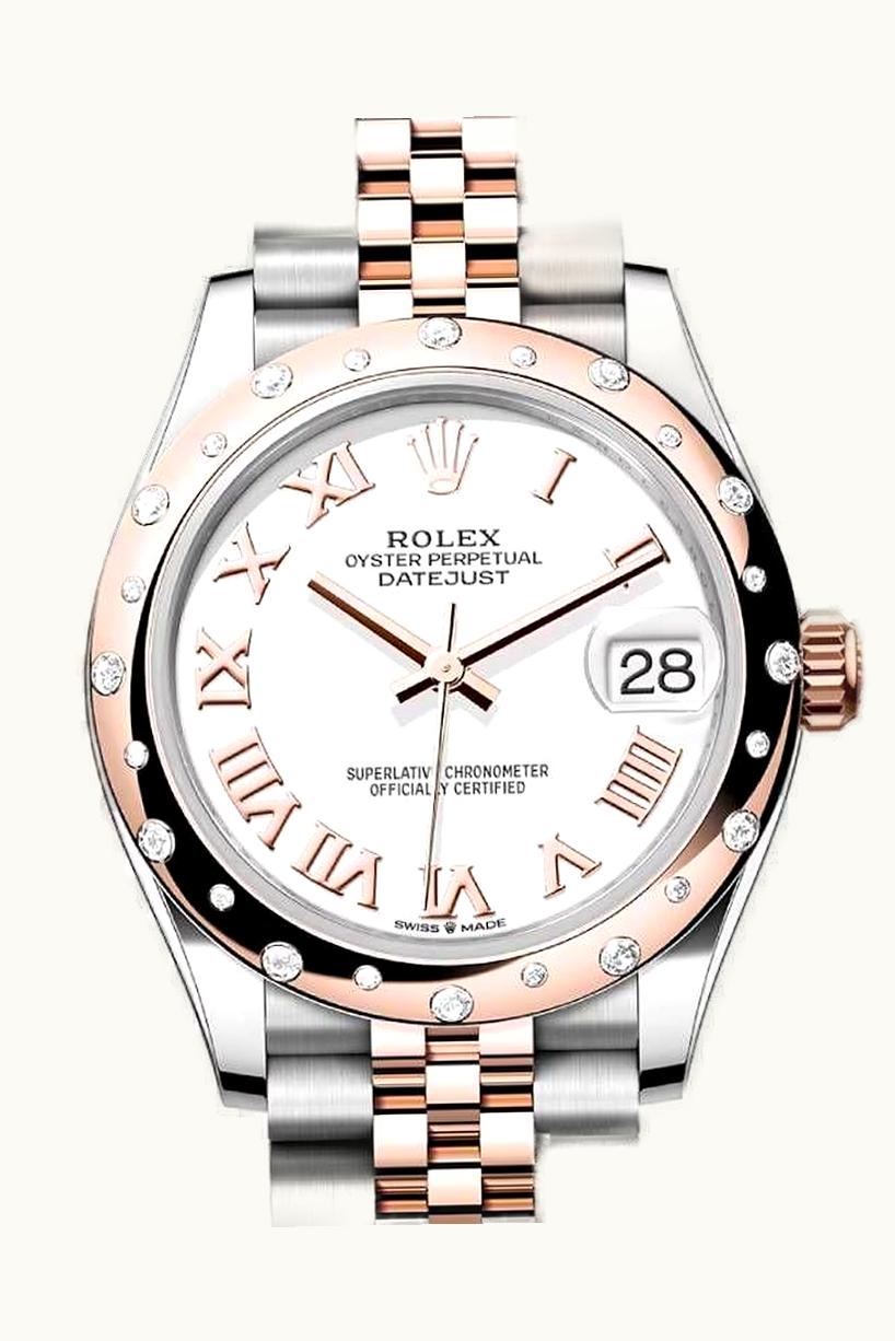 Rolex Datejust 31 Rolesor Everose Domed Diamond / Jubilee / White Diamond
