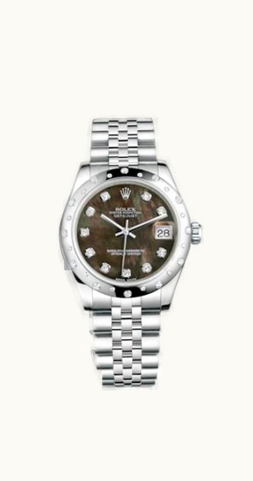Rolex Datejust 31 Stainless Steel Domed Diamond / Jubilee / Black MOP