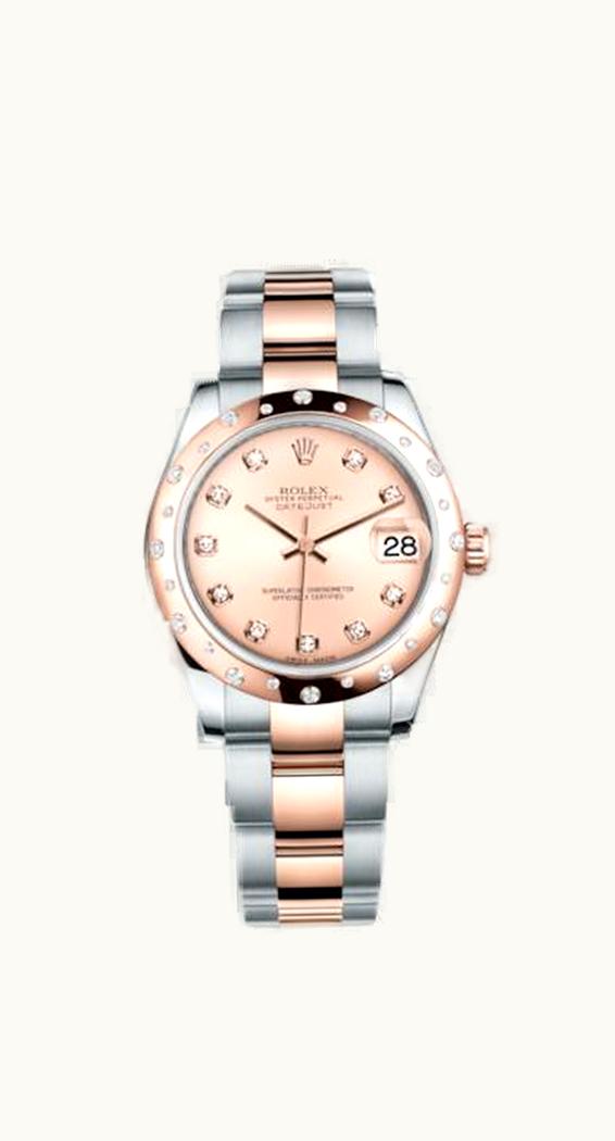 Rolex Datejust 31 Rolesor Everose Domed Diamond / Oyster / Pink Diamond