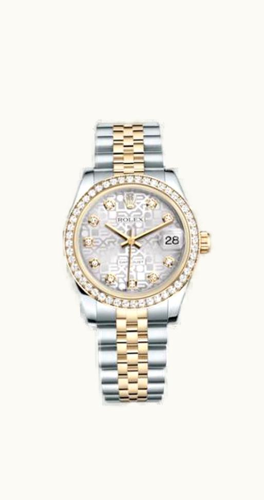 Rolex Datejust 31 Rolesor Yellow Diamond / Jubilee / Silver Computer