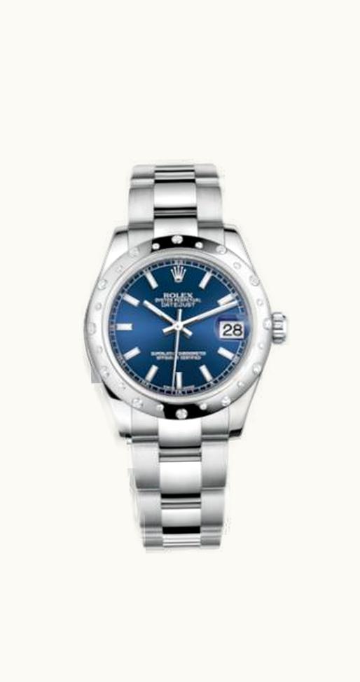 Rolex Datejust 31 Stainless Steel Domed Diamond / Oyster / Blue