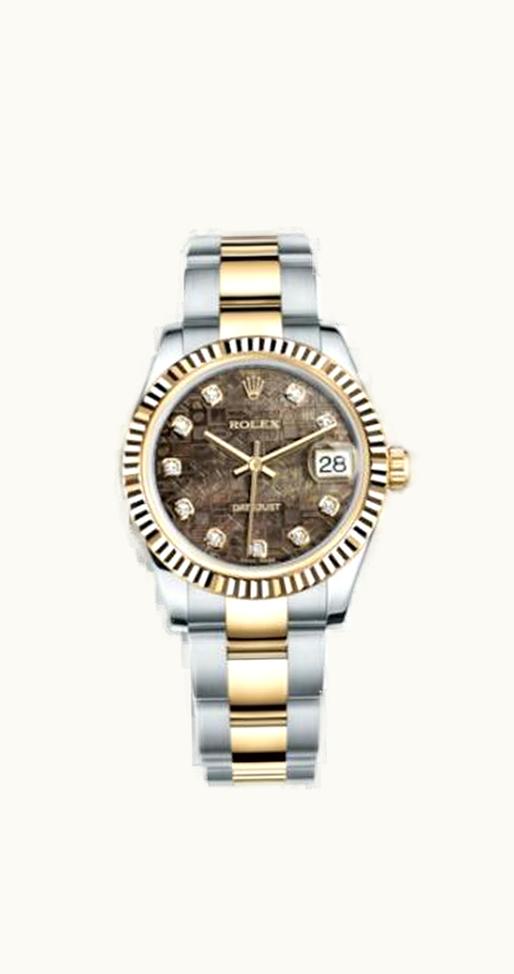 Rolex Datejust 31 Rolesor Yellow Fluted / Oyster / Black MOP Computer