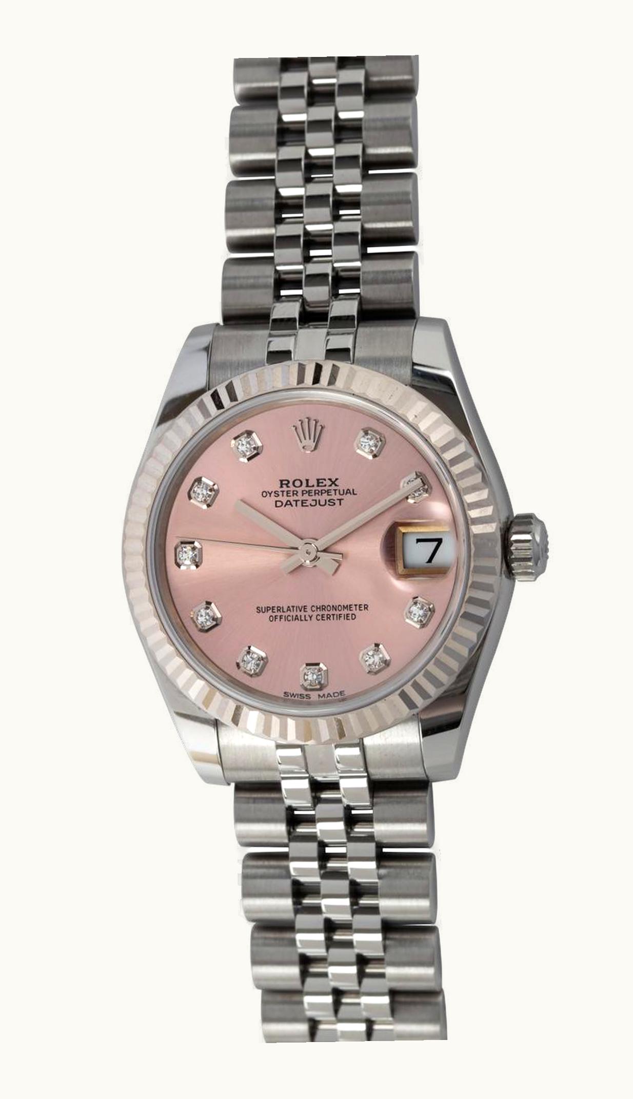 Rolex Datejust 31 Stainless Steel Fluted / Jubilee / Pink - Diamond