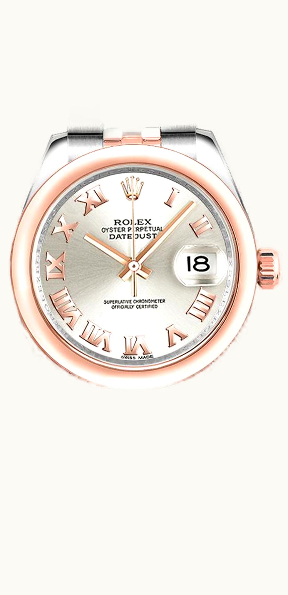 Rolex Datejust 31 Rolesor Everose Domed / Jubilee / White Roman