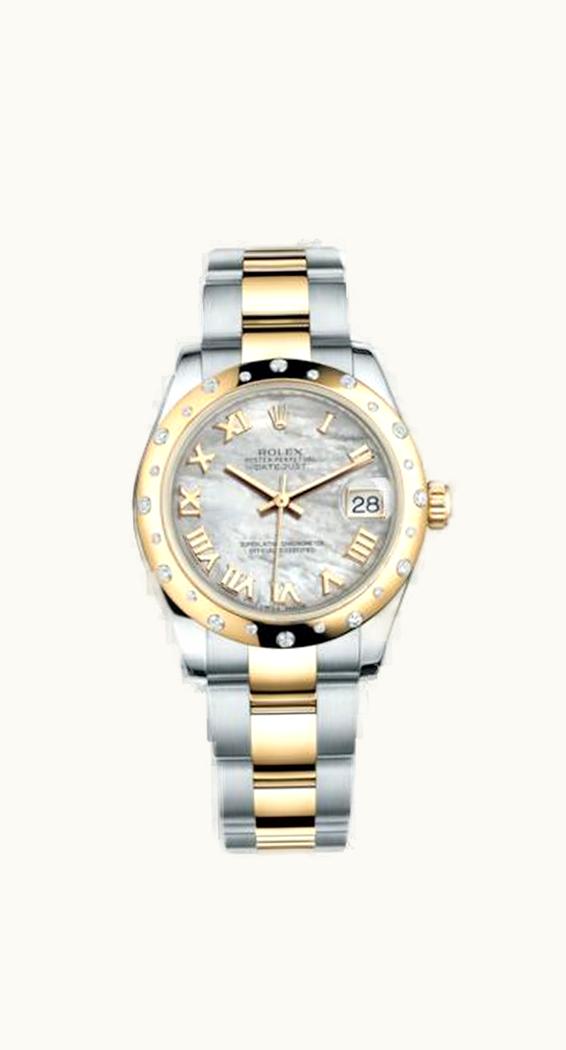 Rolex Datejust 31 Rolesor Yellow Domed Diamond / Oyster / MOP Roman