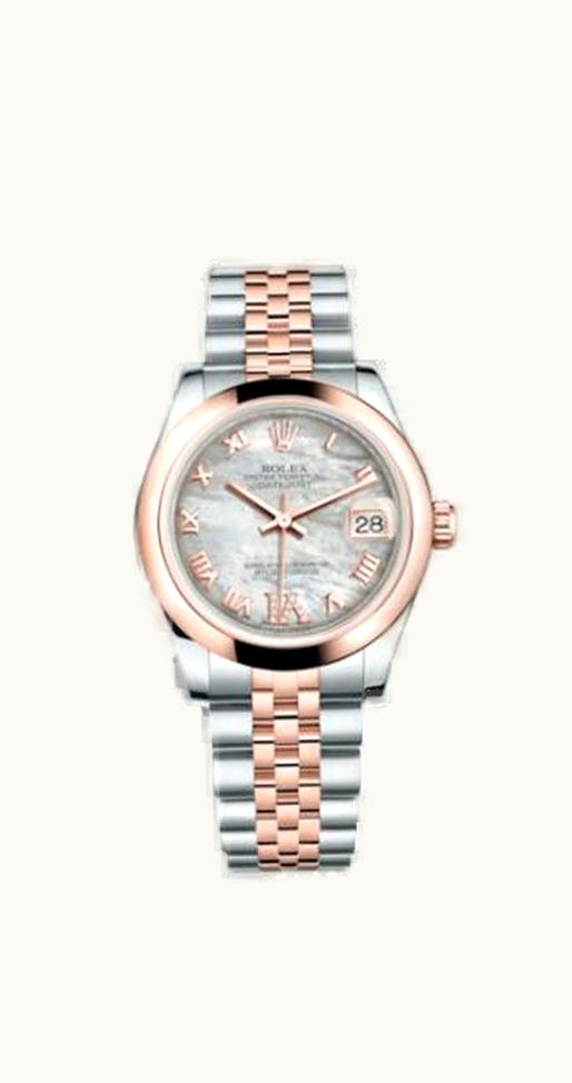 Rolex Datejust 31 Rolesor Everose Domed / Jubilee / MOP Roman