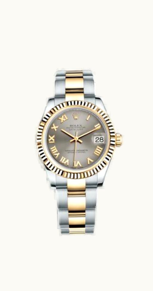 Rolex Datejust 31 Rolesor Yellow Fluted / Oyster / Steel Roman