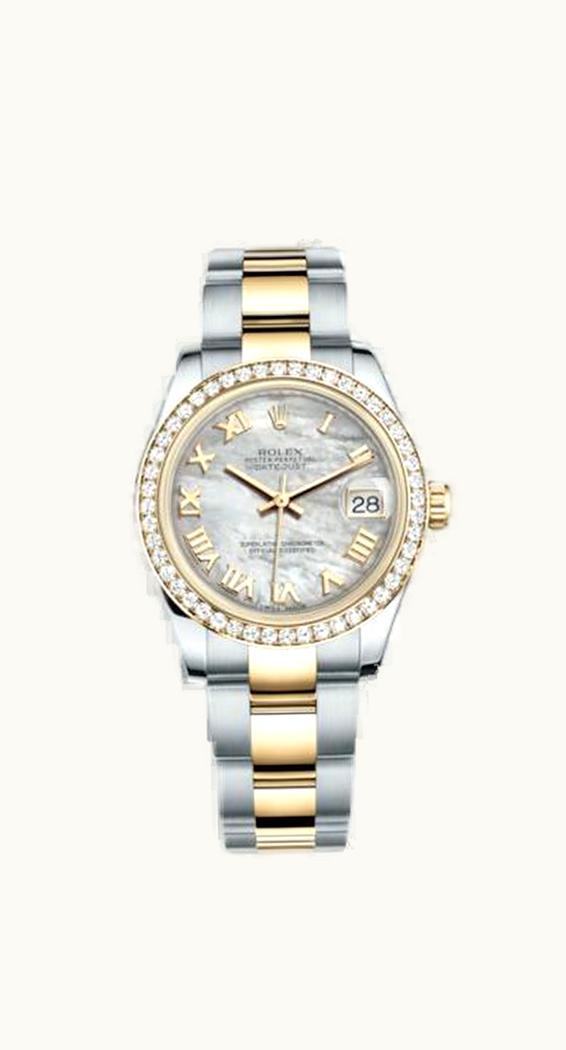 Rolex Datejust 31 Rolesor Yellow Diamond / Oyster / MOP Roman