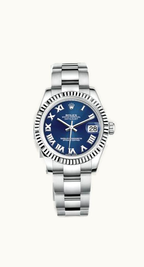 Rolex Datejust 31 Stainless Steel Fluted / Oyster / Blue - Roman