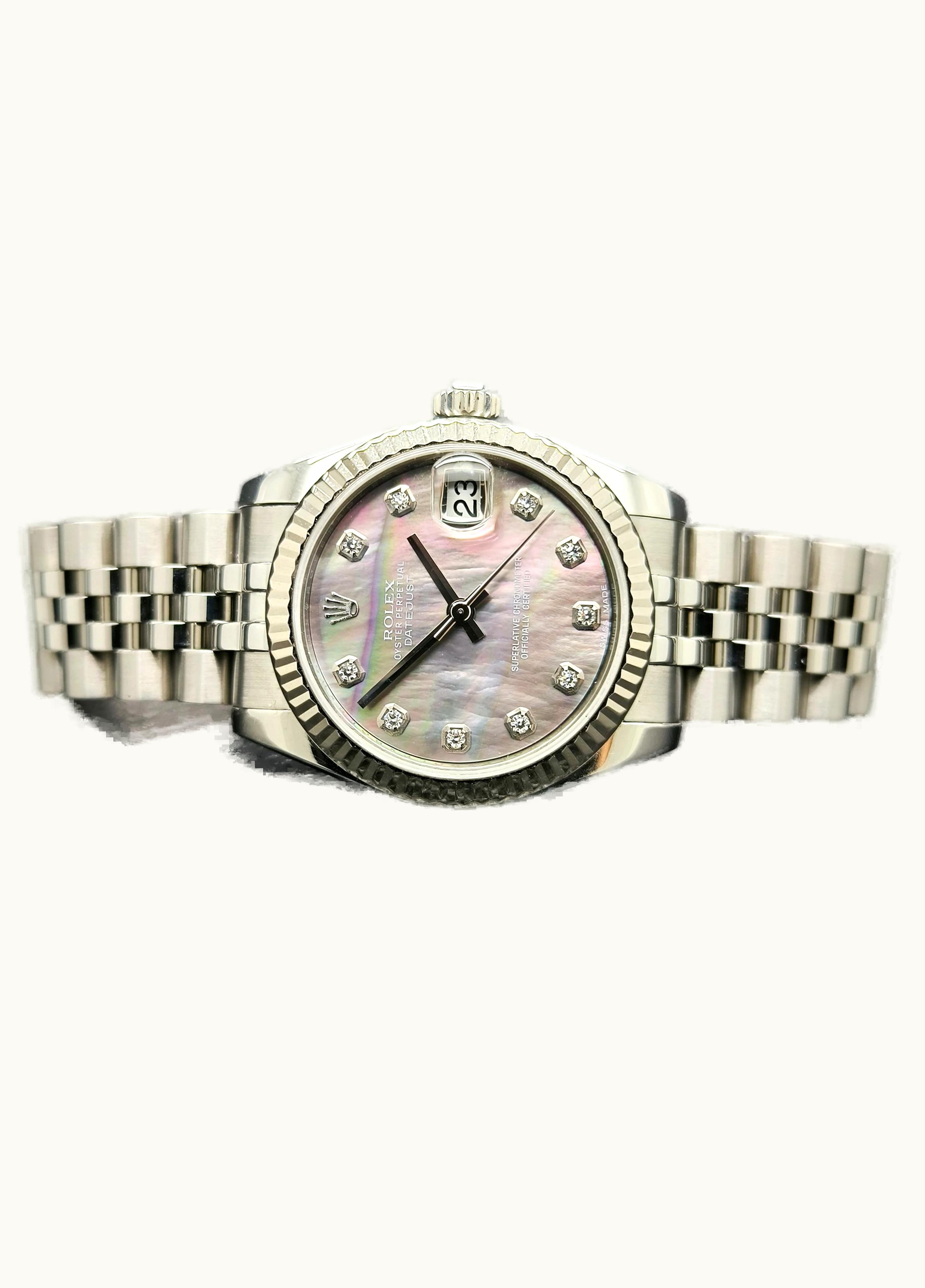 Rolex Datejust 31 Stainless Steel Fluted / Oyster / Black MOP