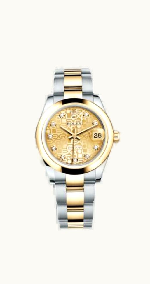 Rolex Datejust 31 Rolesor Yellow Domed / Oyster / Champagne Computer