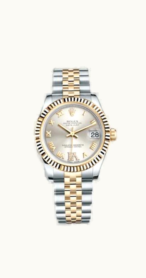 Rolex Datejust 31 Rolesor Yellow Fluted / Jubilee / Silver Roman