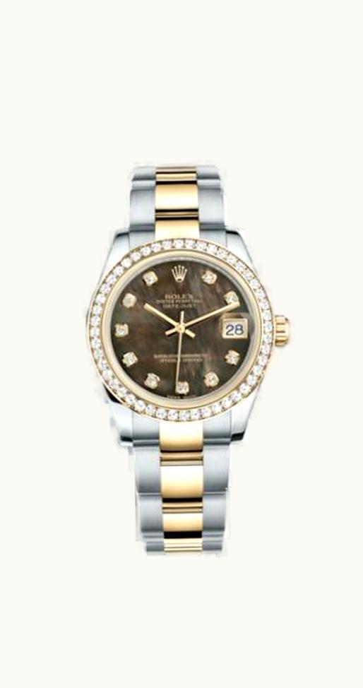 Rolex Datejust 31 Rolesor Yellow Diamond / Oyster / Black MOP