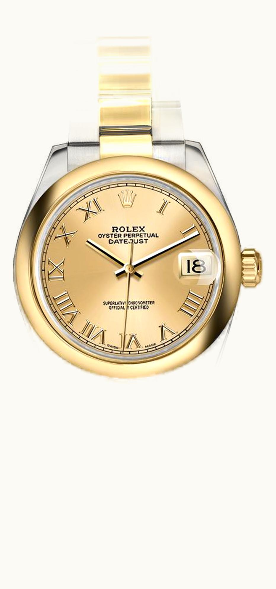 Rolex Datejust 31 Rolesor Yellow Domed / Jubilee / Champagne Computer