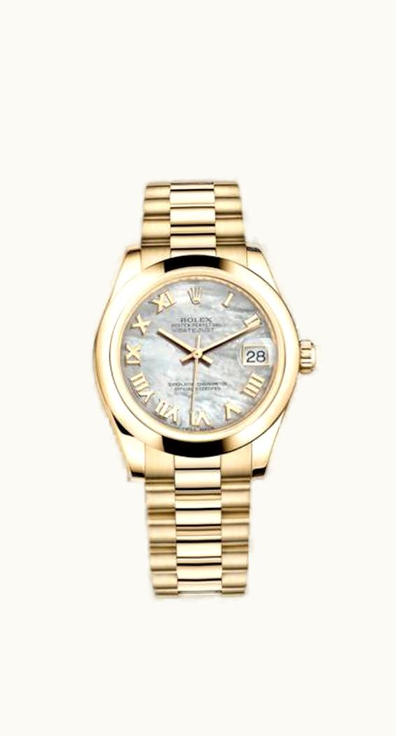 Rolex Datejust 31 Yellow Gold Domed / President / MOP Roman