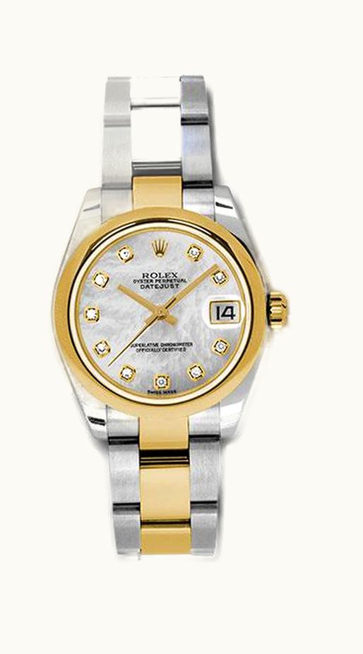 Rolex Datejust 31 Rolesor Yellow Domed / Jubilee / MOP Roman