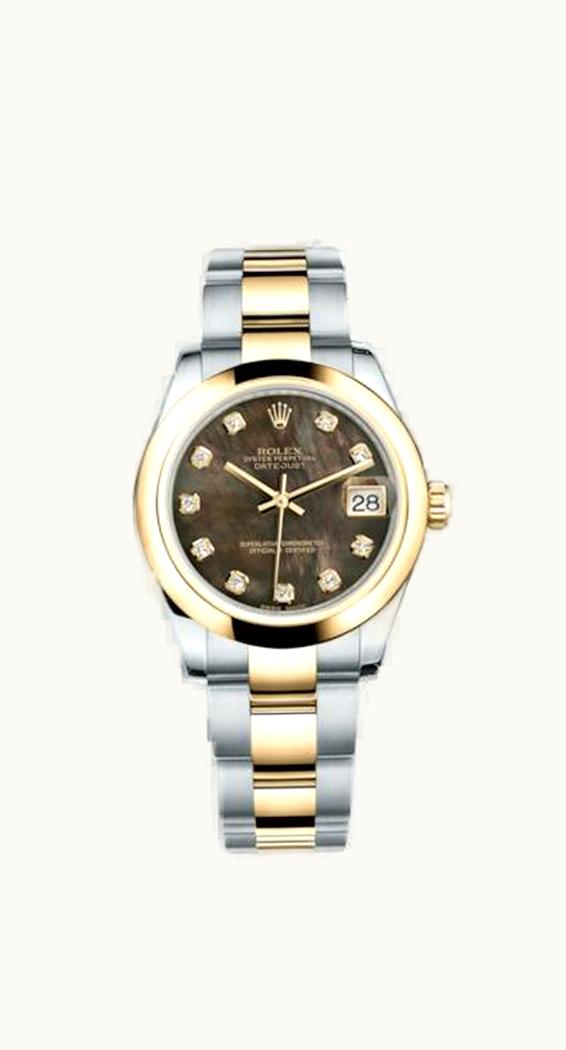 Rolex Datejust 31 Rolesor Yellow Domed / Oyster / Black MOP