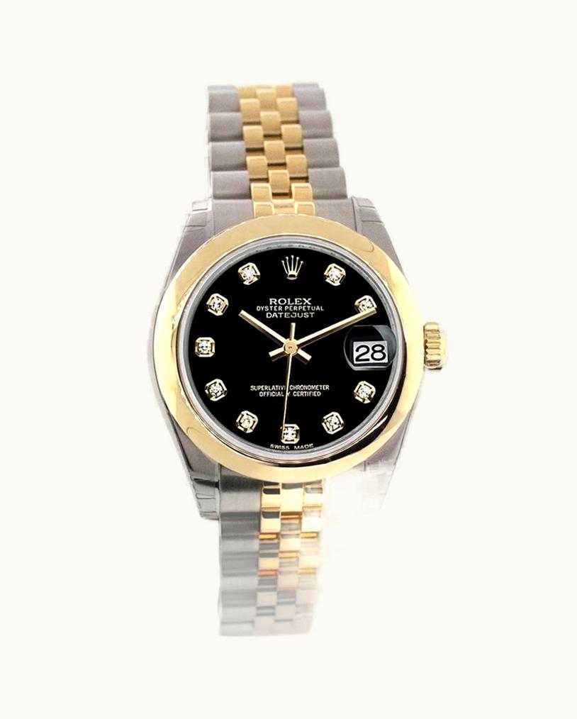 Rolex Datejust 31 Rolesor Yellow Domed / Jubilee / Black MOP