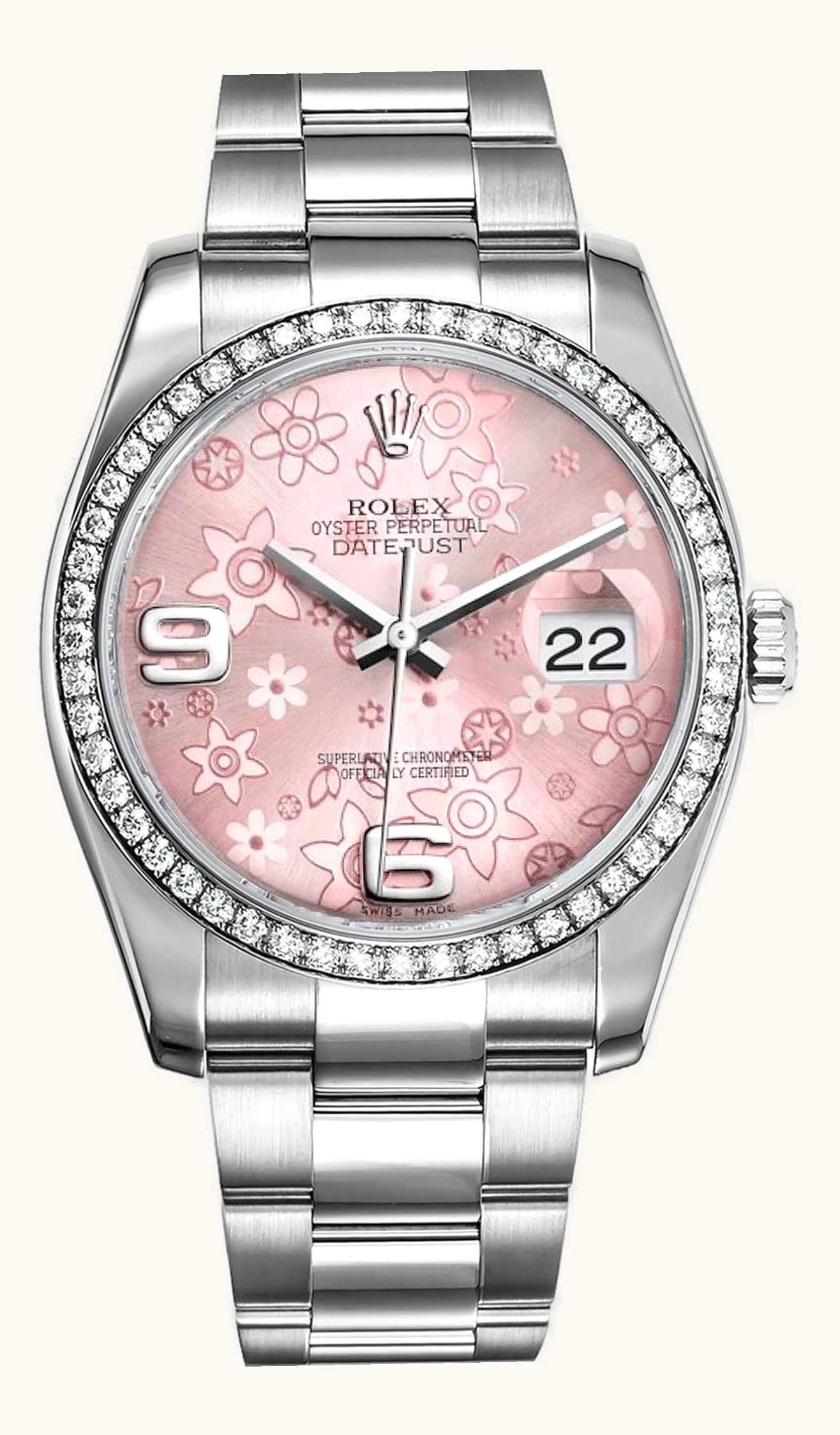 Rolex Datejust 31 Stainless Steel Fluted / Oyster / Pink - Diamond