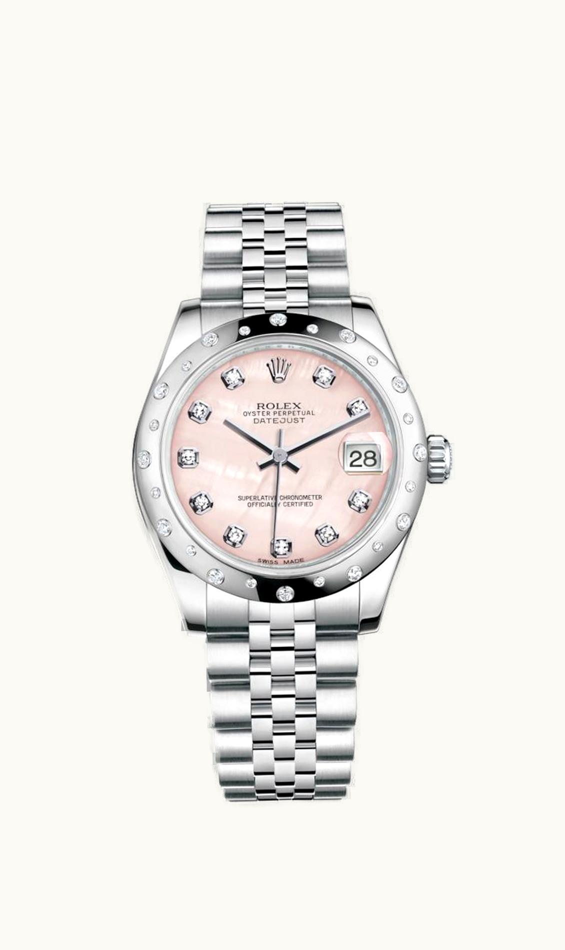 Rolex Datejust 31 Stainless Steel Domed Diamond / Jubilee / Pink MOP