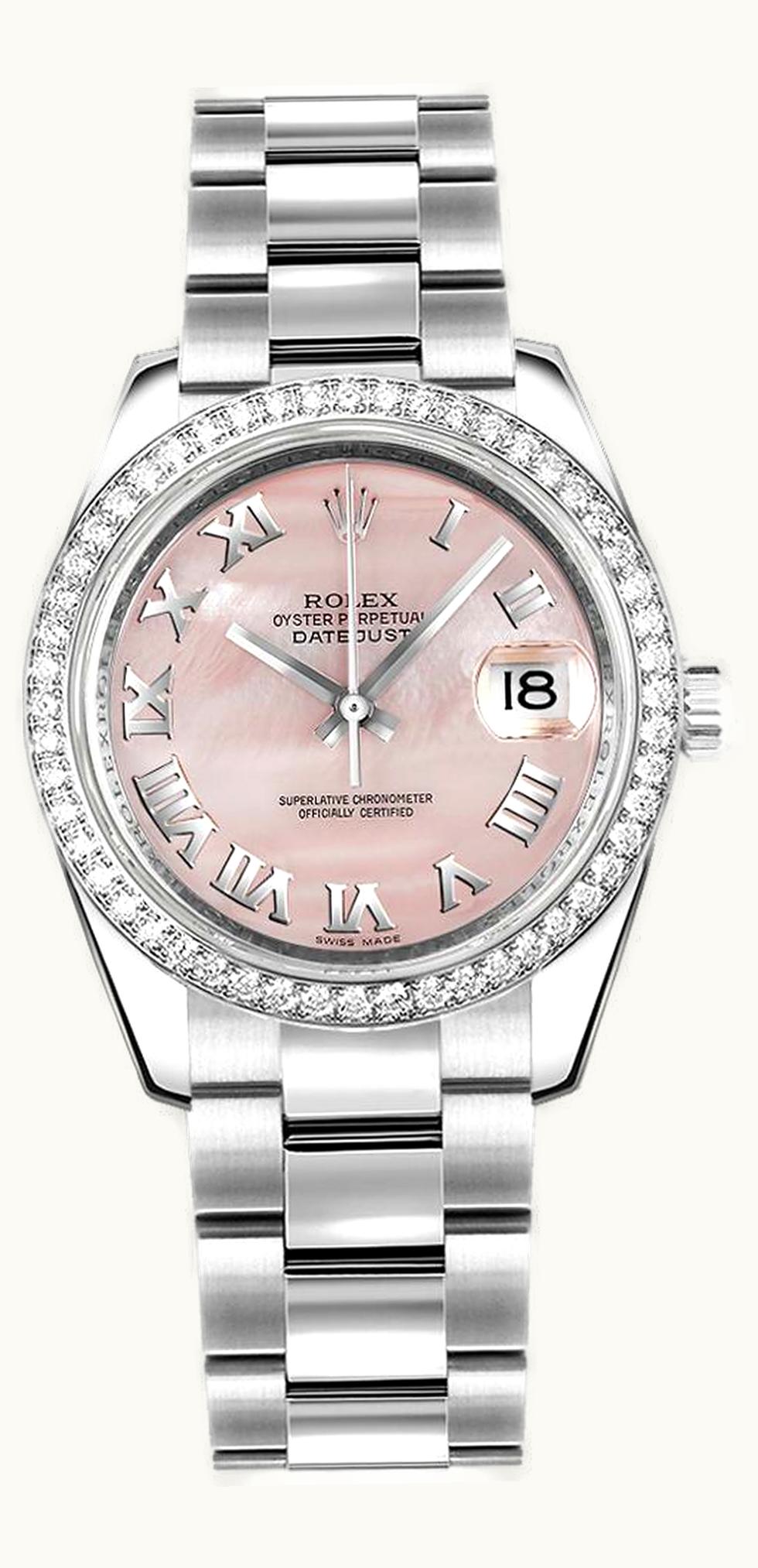 Rolex Datejust 31 Stainless Steel Diamond / Oyster / Pink - Roman