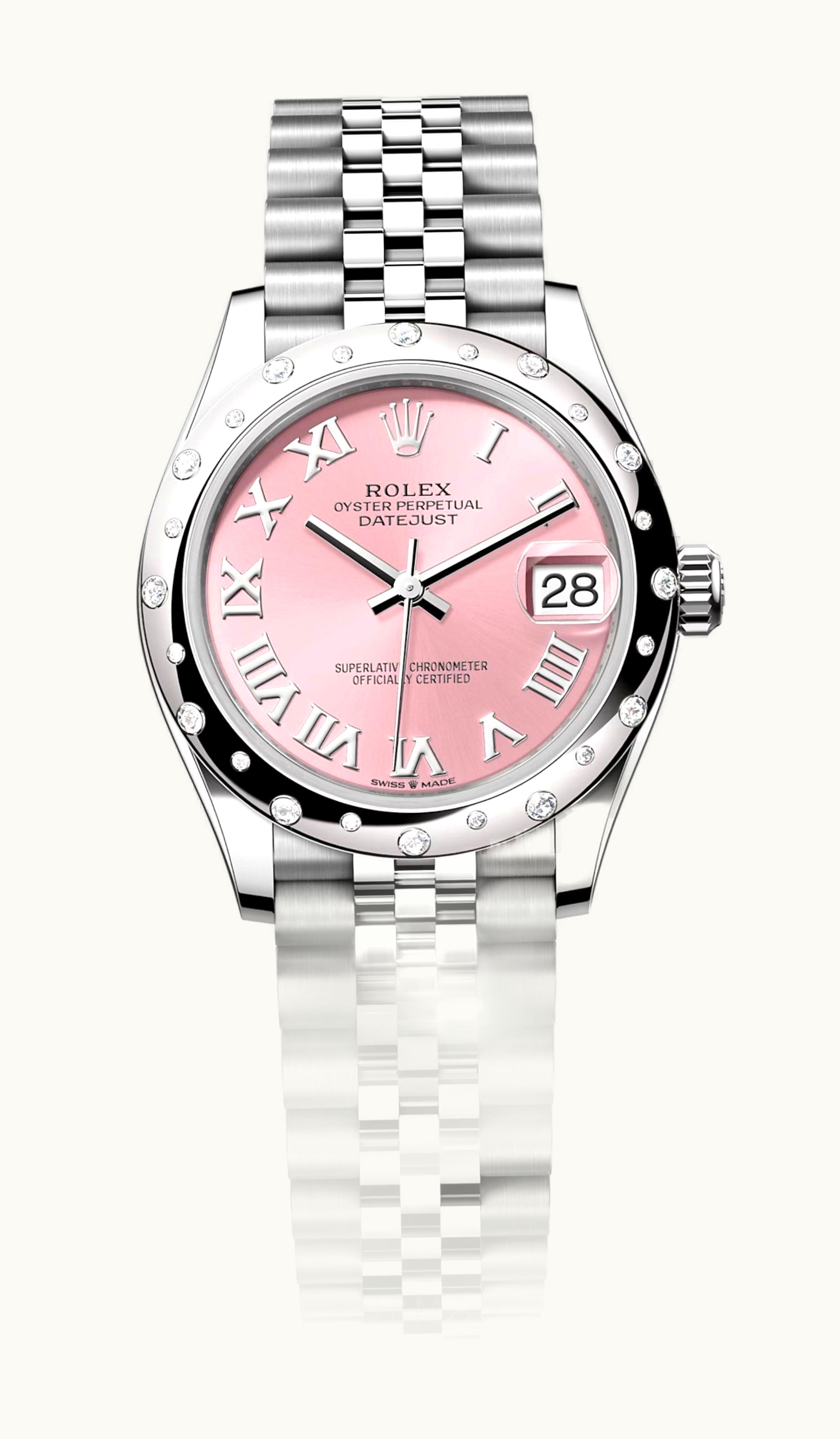 Rolex Datejust 31 Stainless Steel Domed Diamond / Jubilee / Pink - Roman