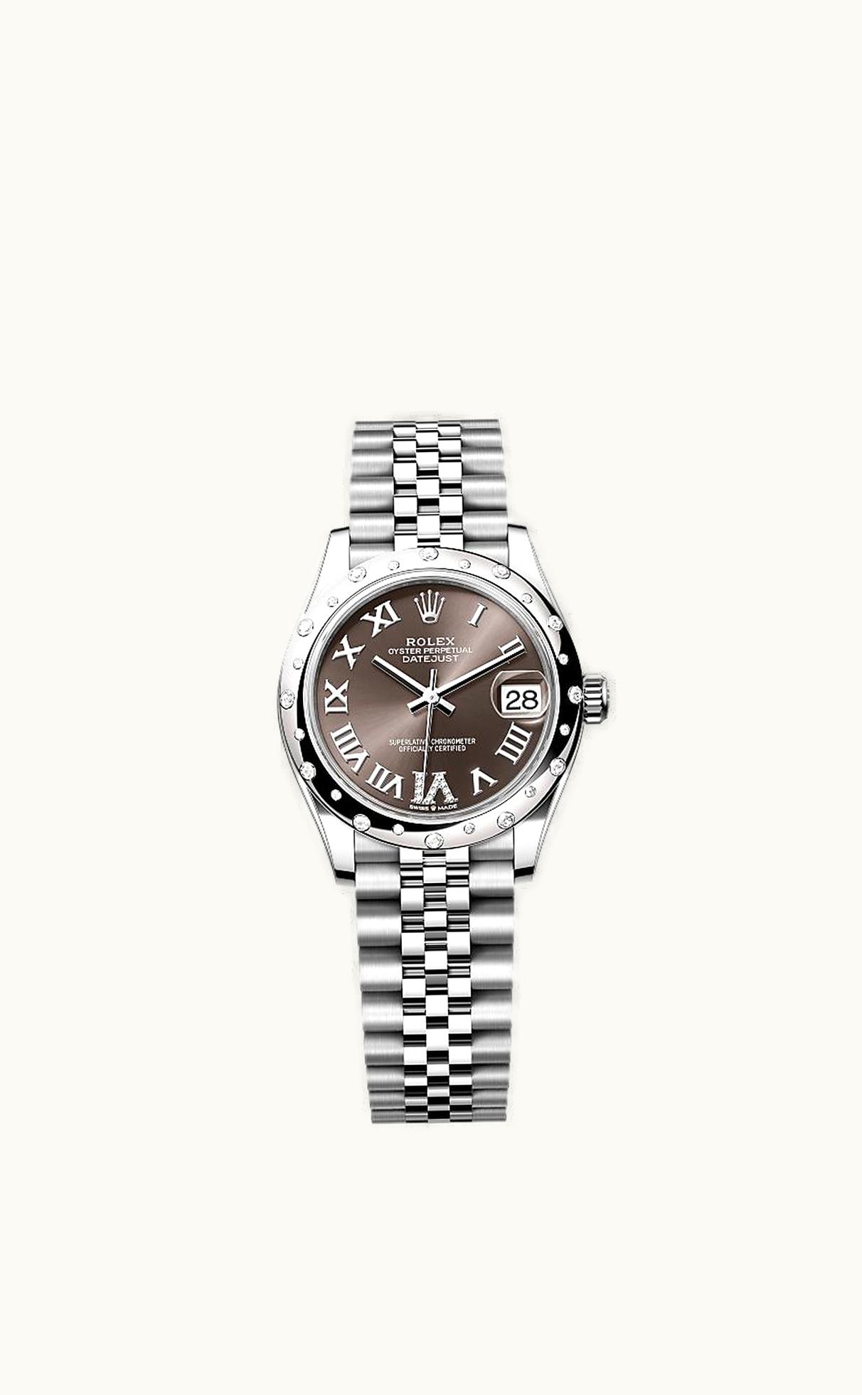 Rolex Datejust 31 Stainless Steel Domed Diamond / Jubilee / Grey - Roman