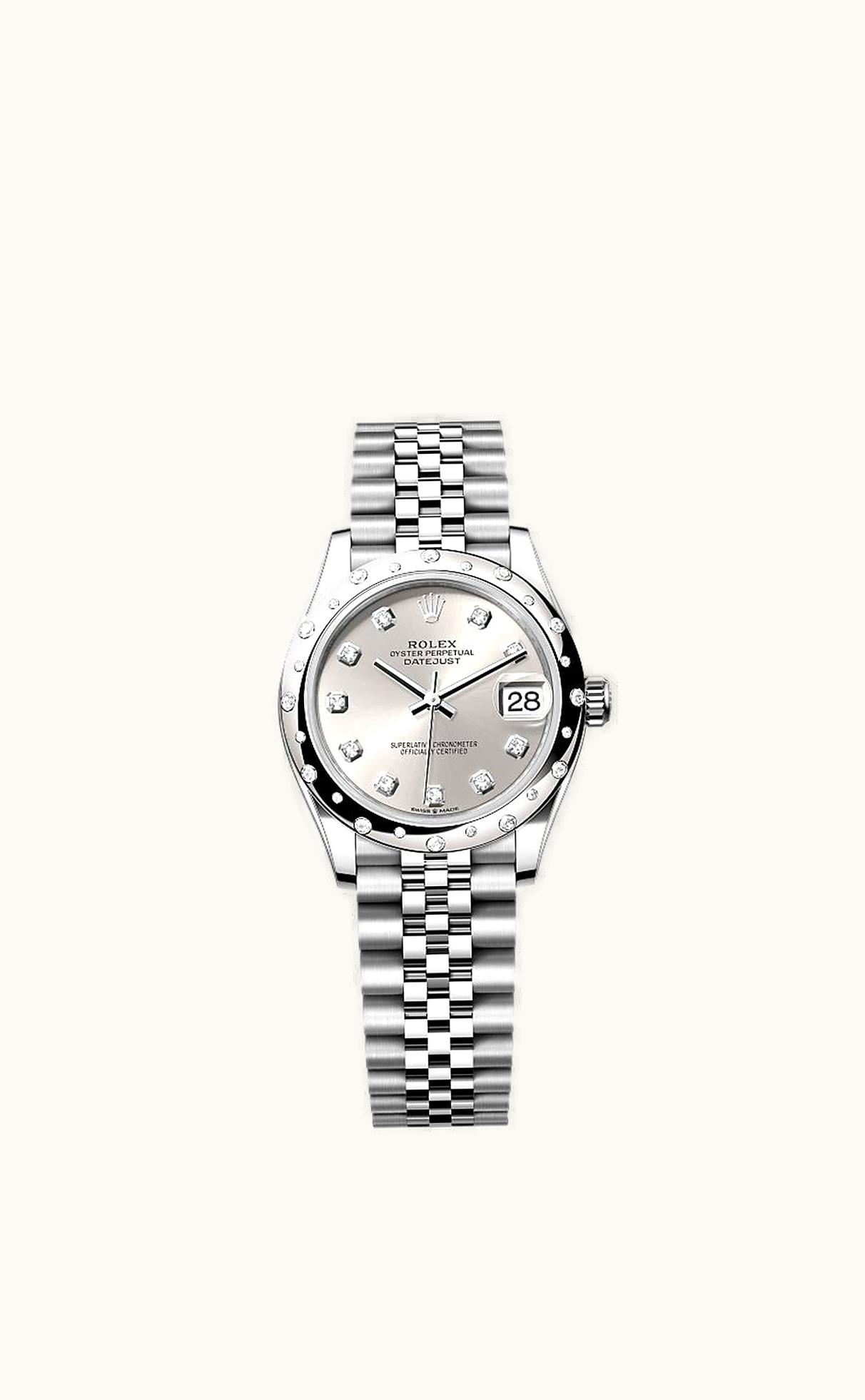 Rolex Datejust 31 Stainless Steel Domed Diamond / Jubilee / Silver - Diamond