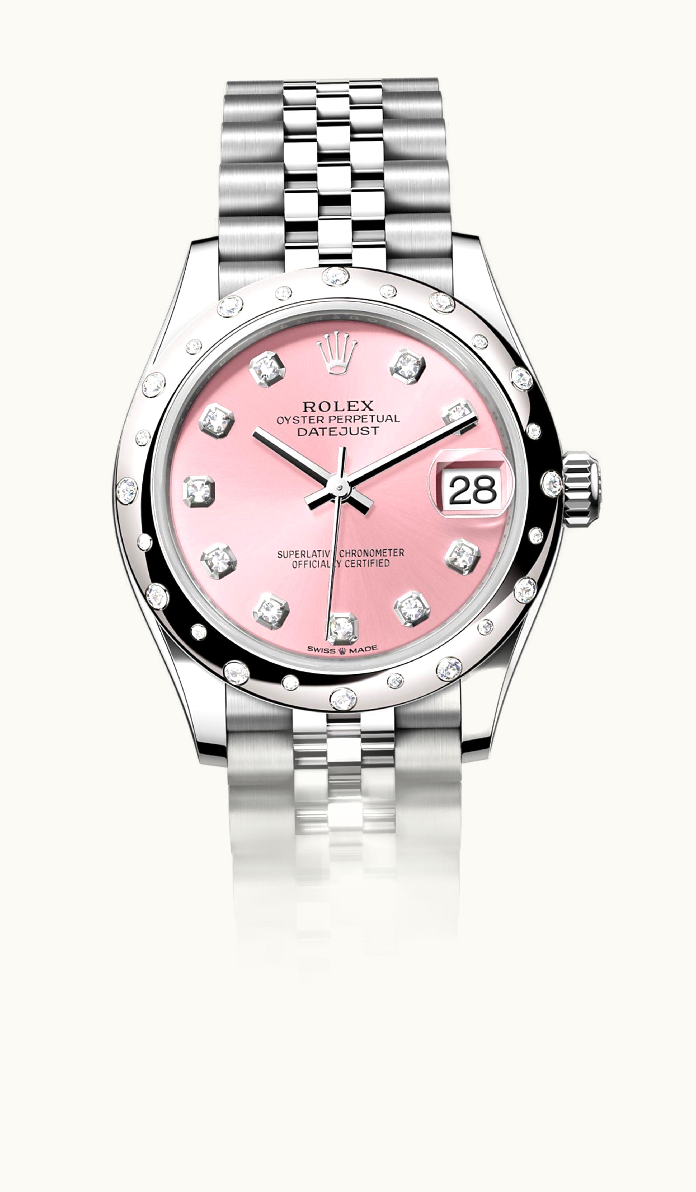 Rolex Datejust 31 Stainless Steel Domed Diamond / Jubilee / Pink - Diamond