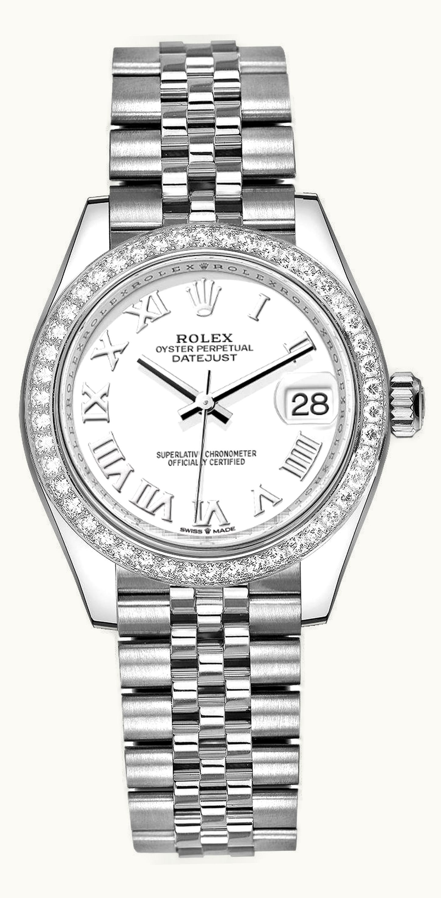 Rolex Datejust 31 Stainless Steel Diamond / Jubilee / White - Roman