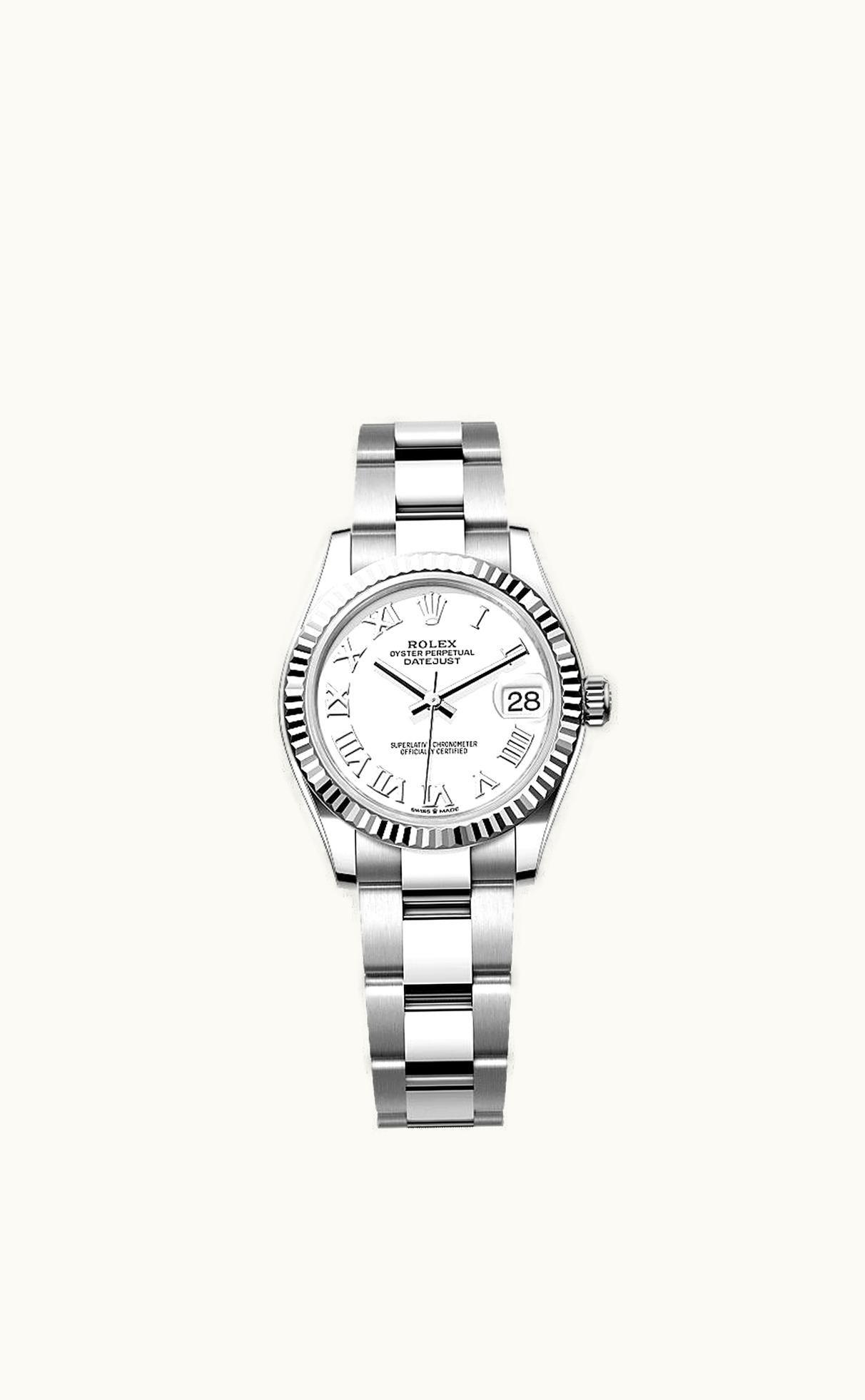 Rolex Datejust 31 Stainless Steel Fluted / Oyster / White - Roman