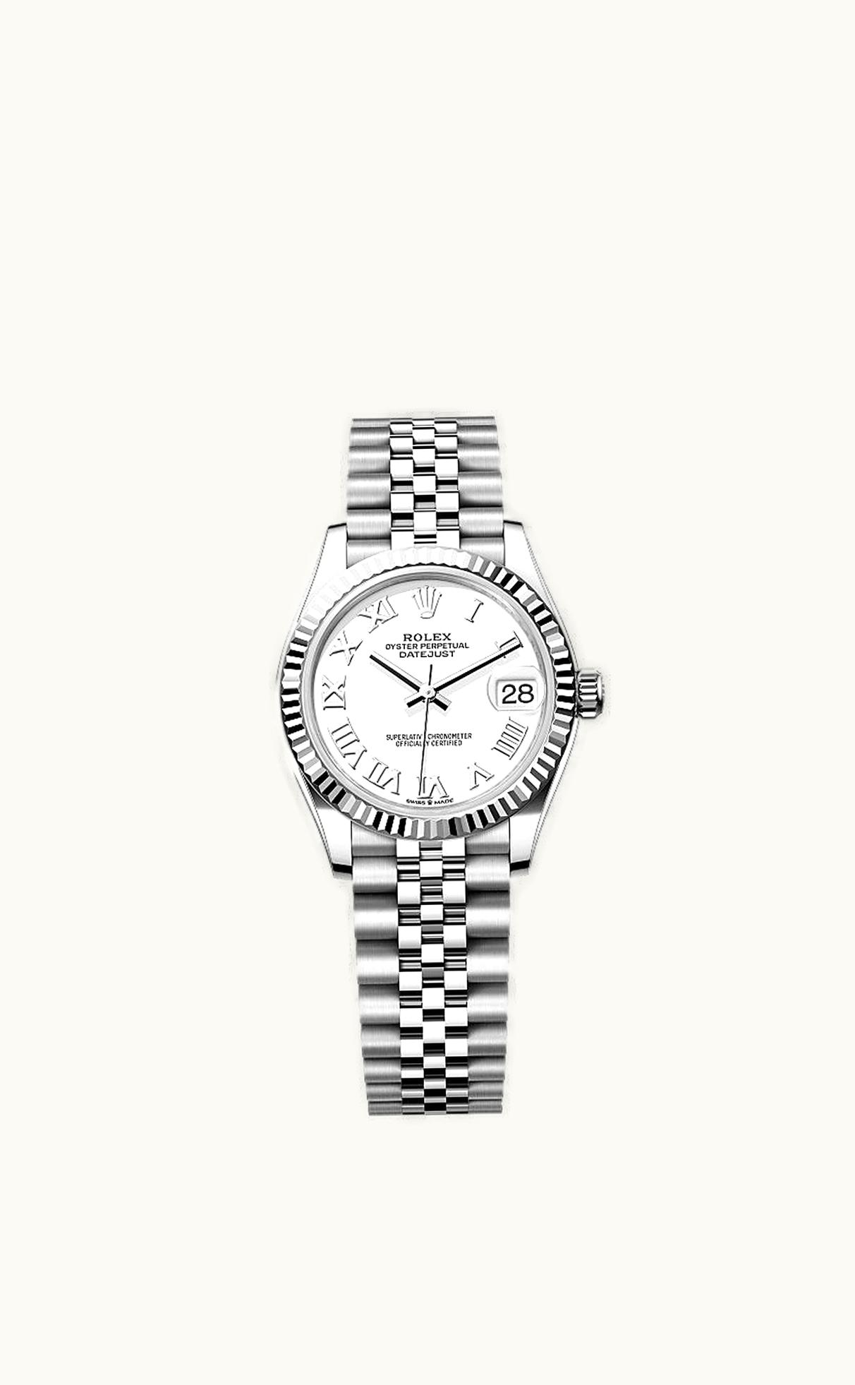Rolex Datejust 31 Stainless Steel Fluted / Jubilee / White - Roman